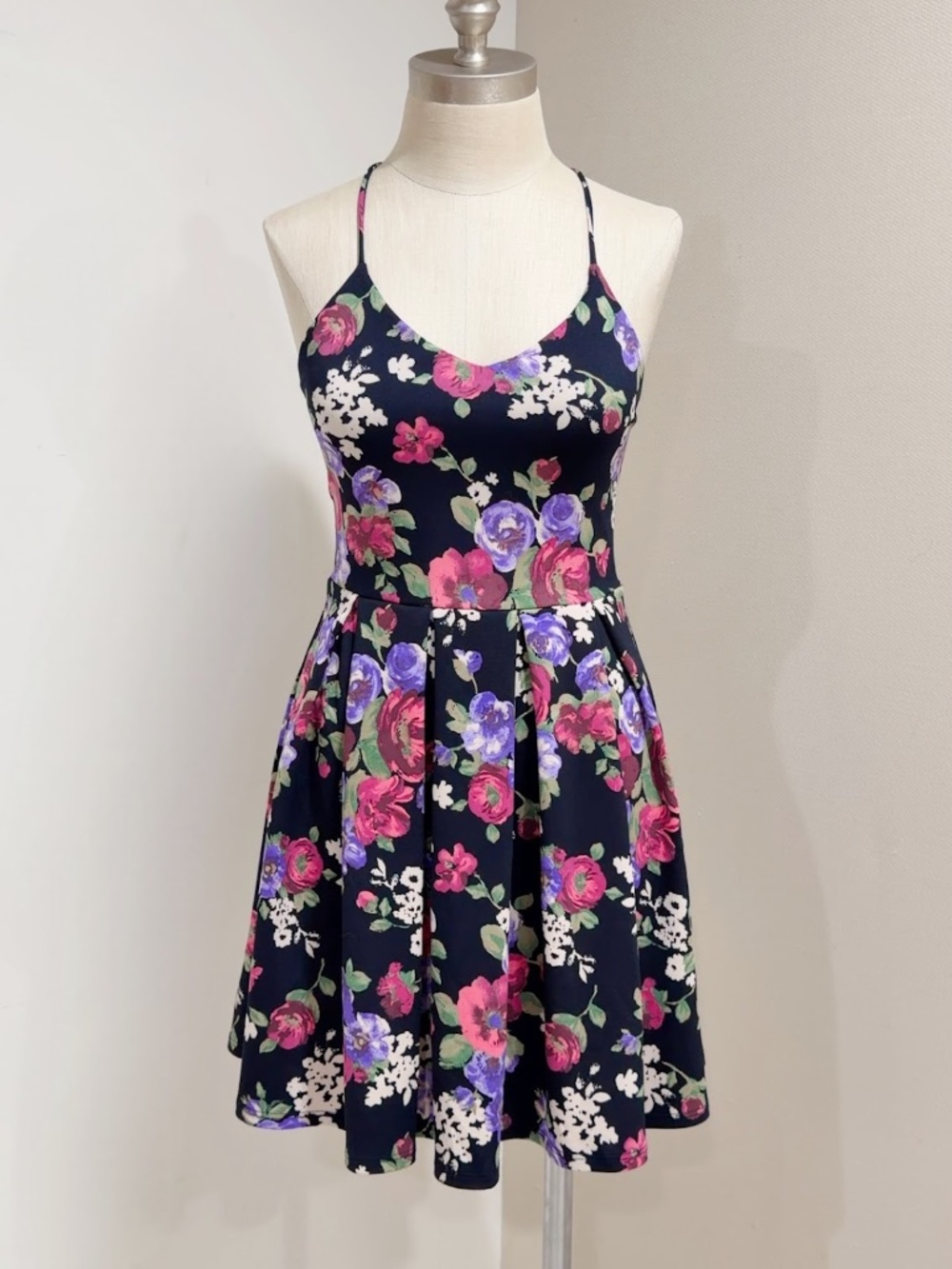 Soprano Women's Multicolor Floral Print Fit & Flare Mini Dress Size XS